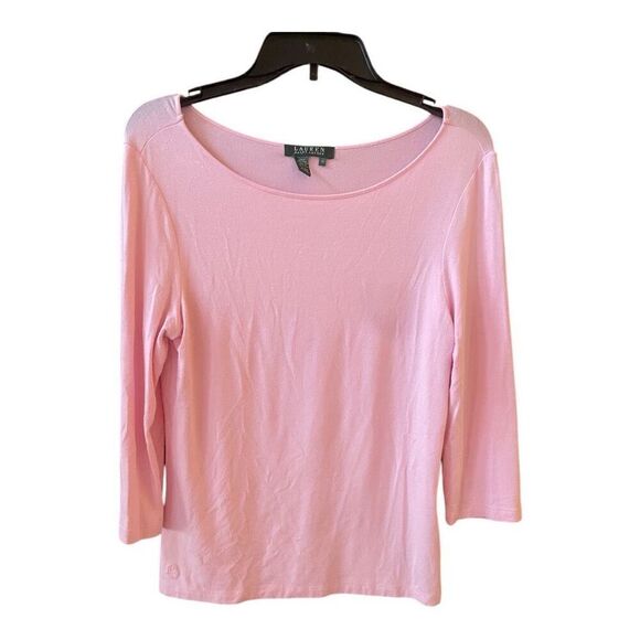 Lauren Ralph Lauren Baby Pink prep Powder pink  Basic Top Size Medium - Picture 1 of 5